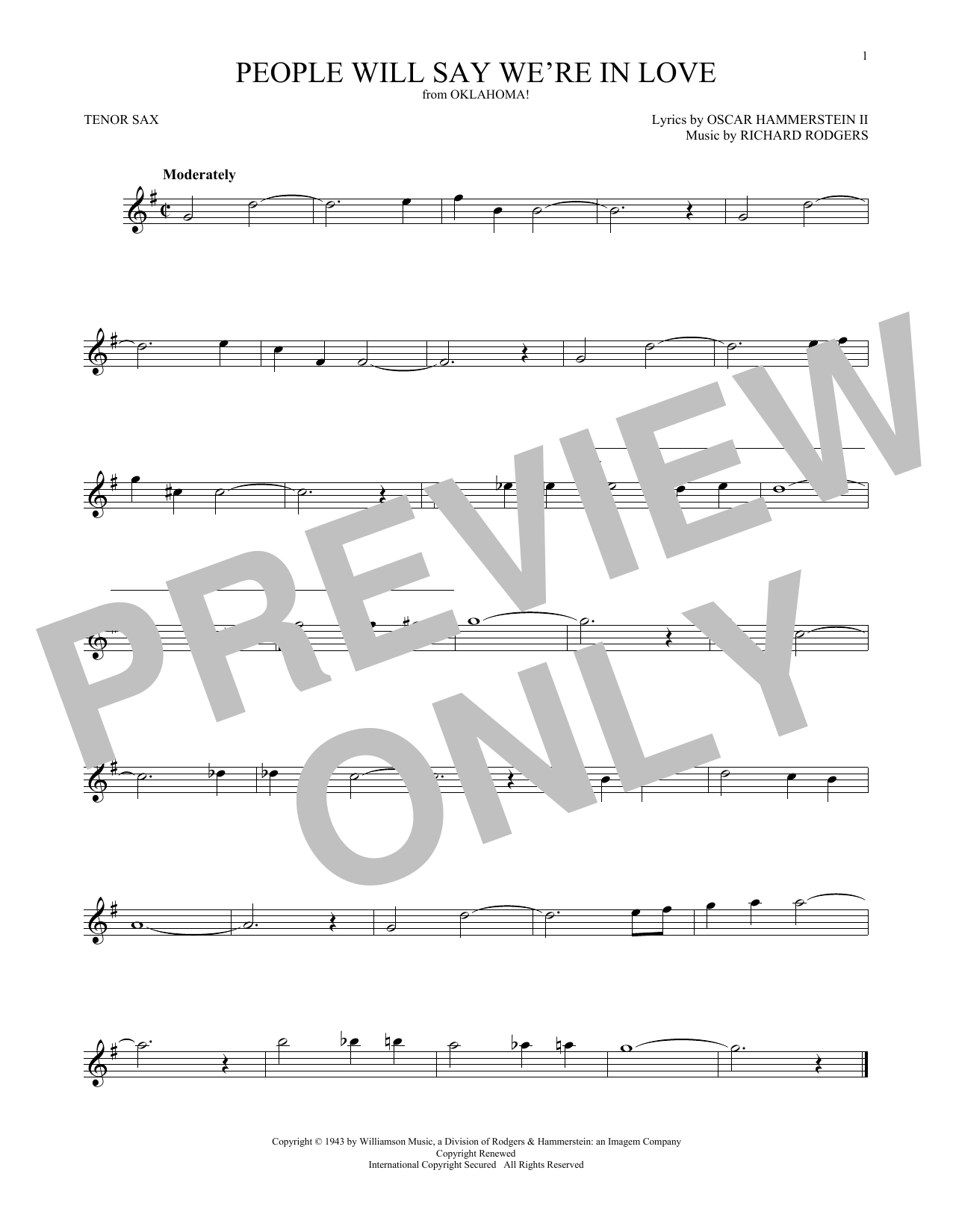 Product gallery: Page 1 of 1 People Will Say We're In Love (from Oklahoma!), Rodgers & Hammerstein