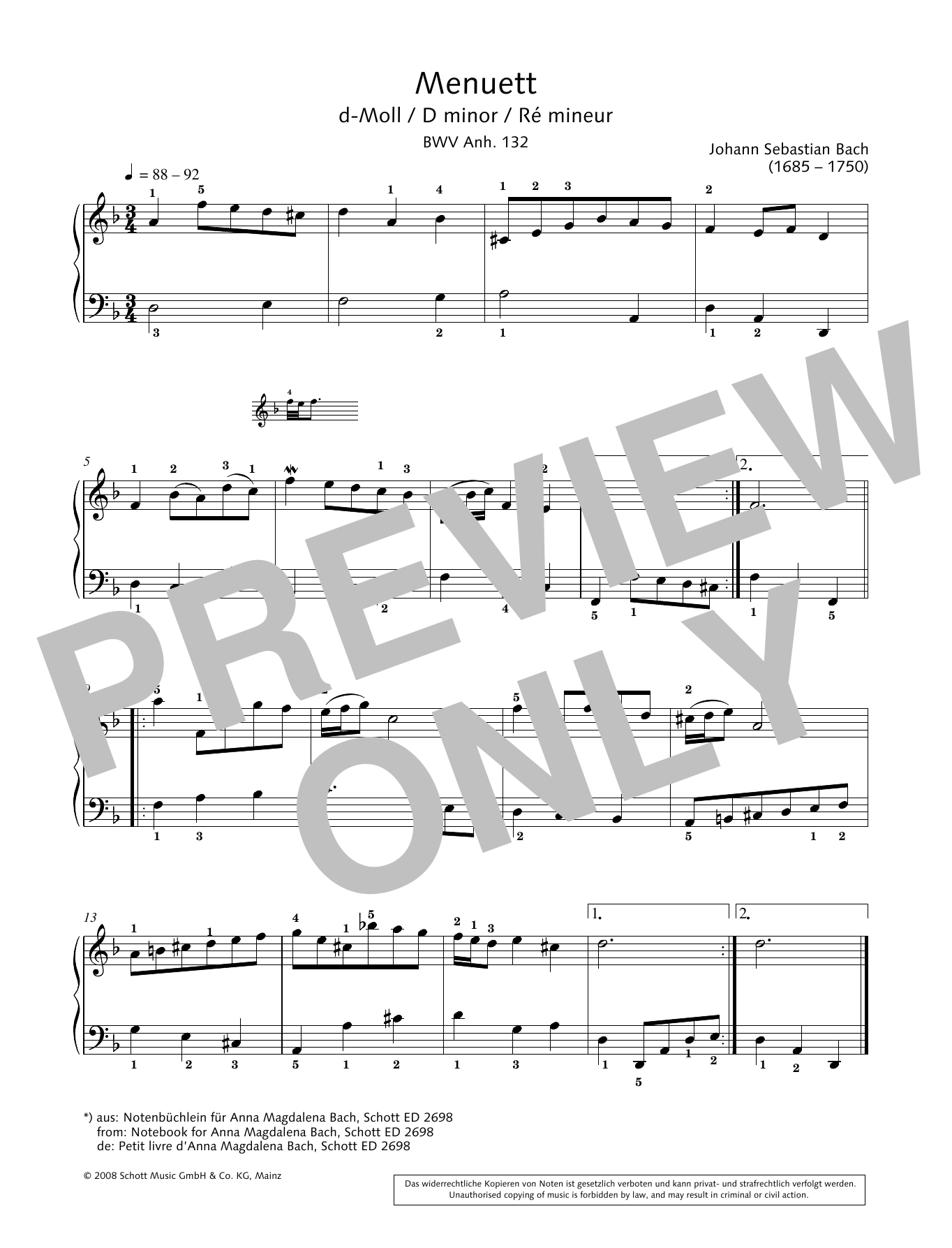 Product gallery: Page 1 of 1 Minuet in D minor, Hans-Gunter Heumann