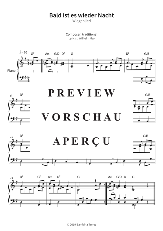 Produktbild zu: Bald ist es wieder Nacht - Wiegenlied traditional
