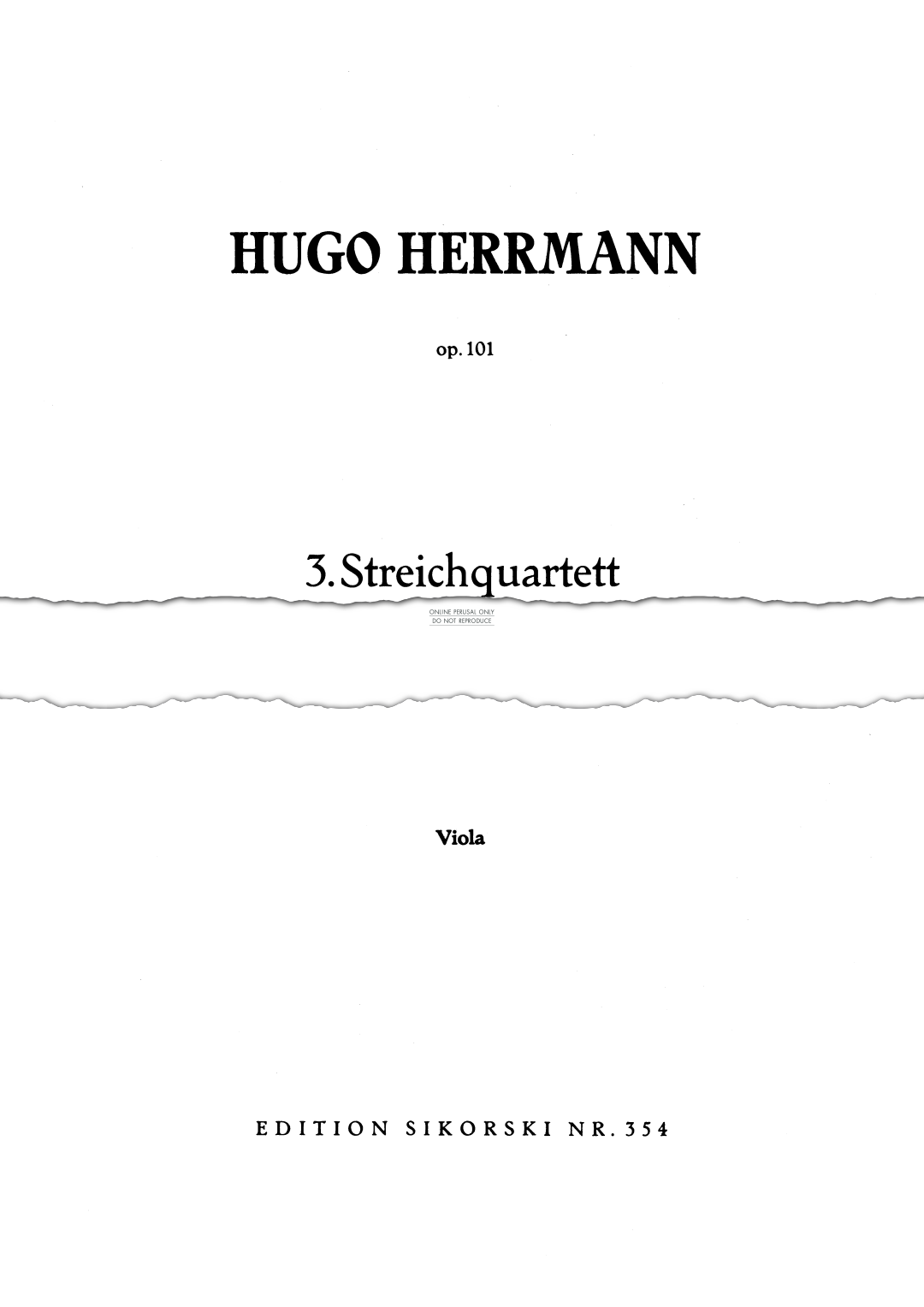 Product picture to: String Quartet No. 3