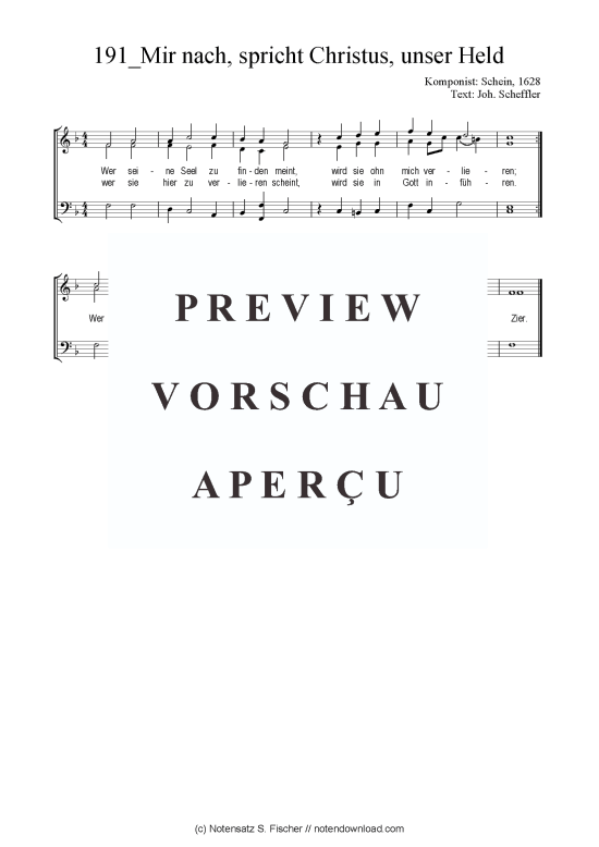 Product picture to: Mir nach, spricht Christus, unser Held Schein, 1628 / Joh. Scheffler