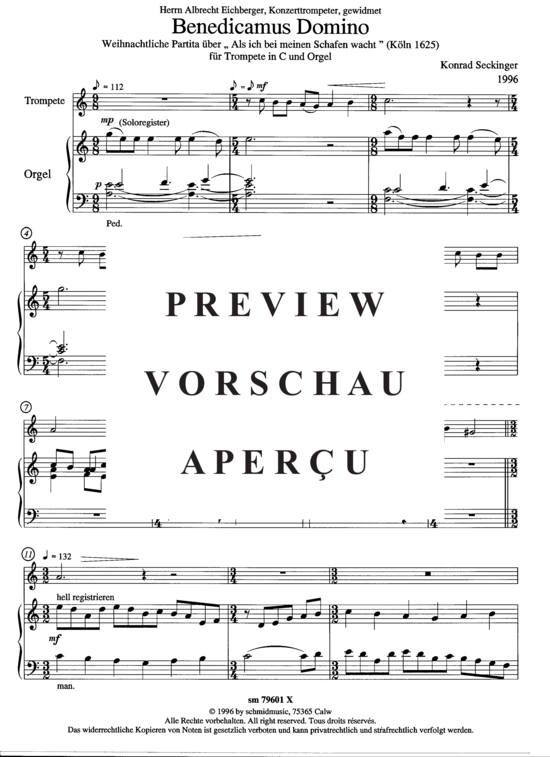 Produktgalerie: Seite 3 von 13 Benedicamus Domino , , (Trompete in C + Orgel)