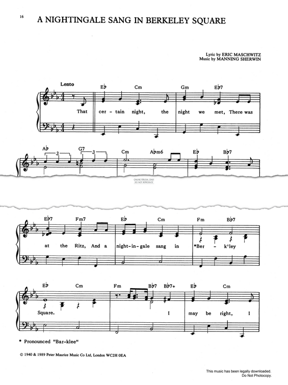 Product picture to: A Nightingale Sang In Berkeley Square