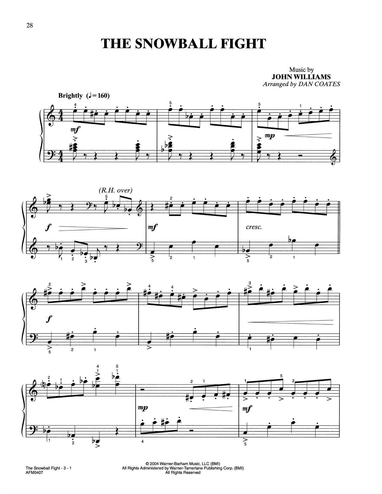 Product picture to: The Snowball Fight (from Harry Potter) (arr. Dan Coates)