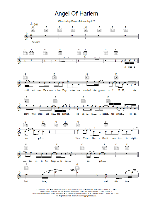 Produktgalerie: Seite 1 von 1 Angel Of Harlem, U2, Melodieinstrument