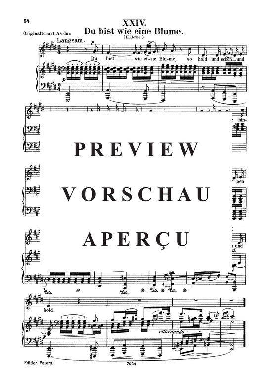 Product picture to: Du bist wie eine Blume, Op.25 No.24Robert Schumann