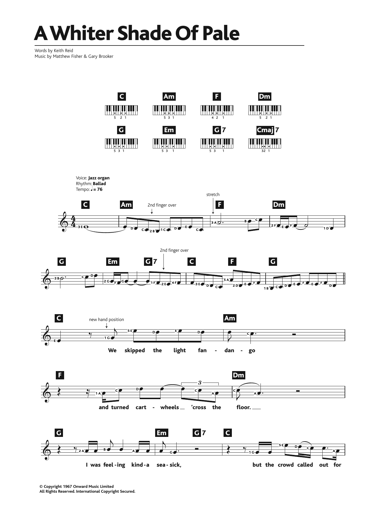 Produktgalerie: Seite 1 von 1 A Whiter Shade Of Pale, Procol Harum, Klavier