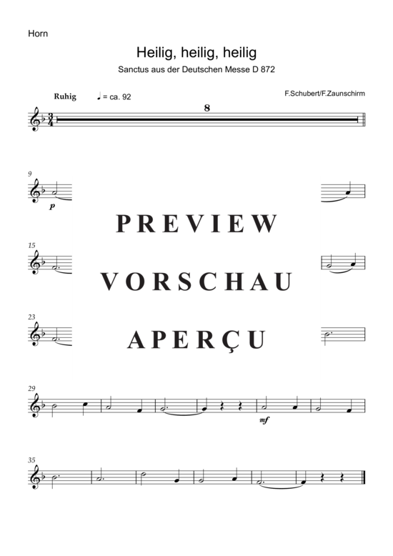 Produktgalerie: Seite 5 von 7 Zum Sanctus (Heilig, heilig) , ,  (Horn in F + Klavier)