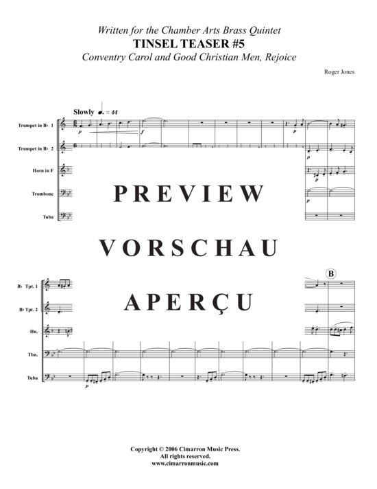 Produktgalerie: Seite 2 von 15 Tinsel Teaser 5 , , (Blechbläserquintett)