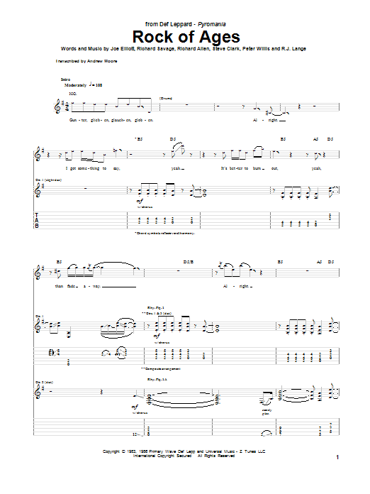 Produktgalerie: Seite 1 von 1 Rock Of Ages, Def Leppard, Gitarre