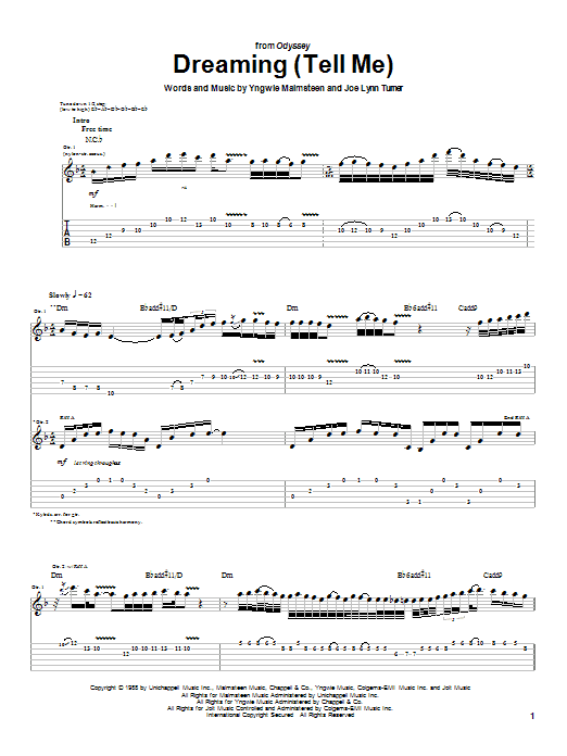 Produktgalerie: Seite 1 von 1 Dreaming (Tell Me), Yngwie Malmsteen, Gitarre