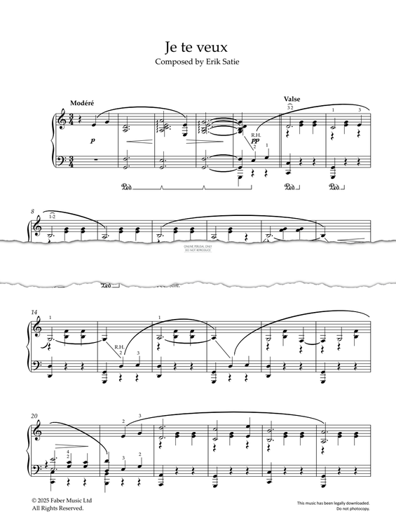 Produktgalerie: Seite 1 von 1 Je Te Veux, Erik Satie, Klavier