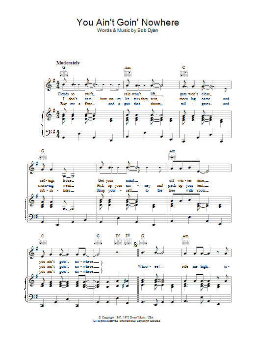 Produktgalerie: Seite 1 von 1 You Ain't Goin' Nowhere, Bob Dylan, Gesang, Gitarre, Klavier