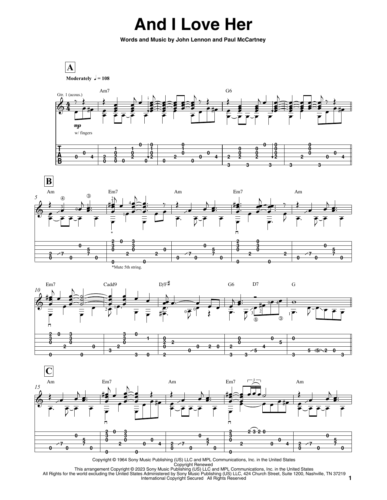 Produktbild zu:  And I Love Her - The Beatles