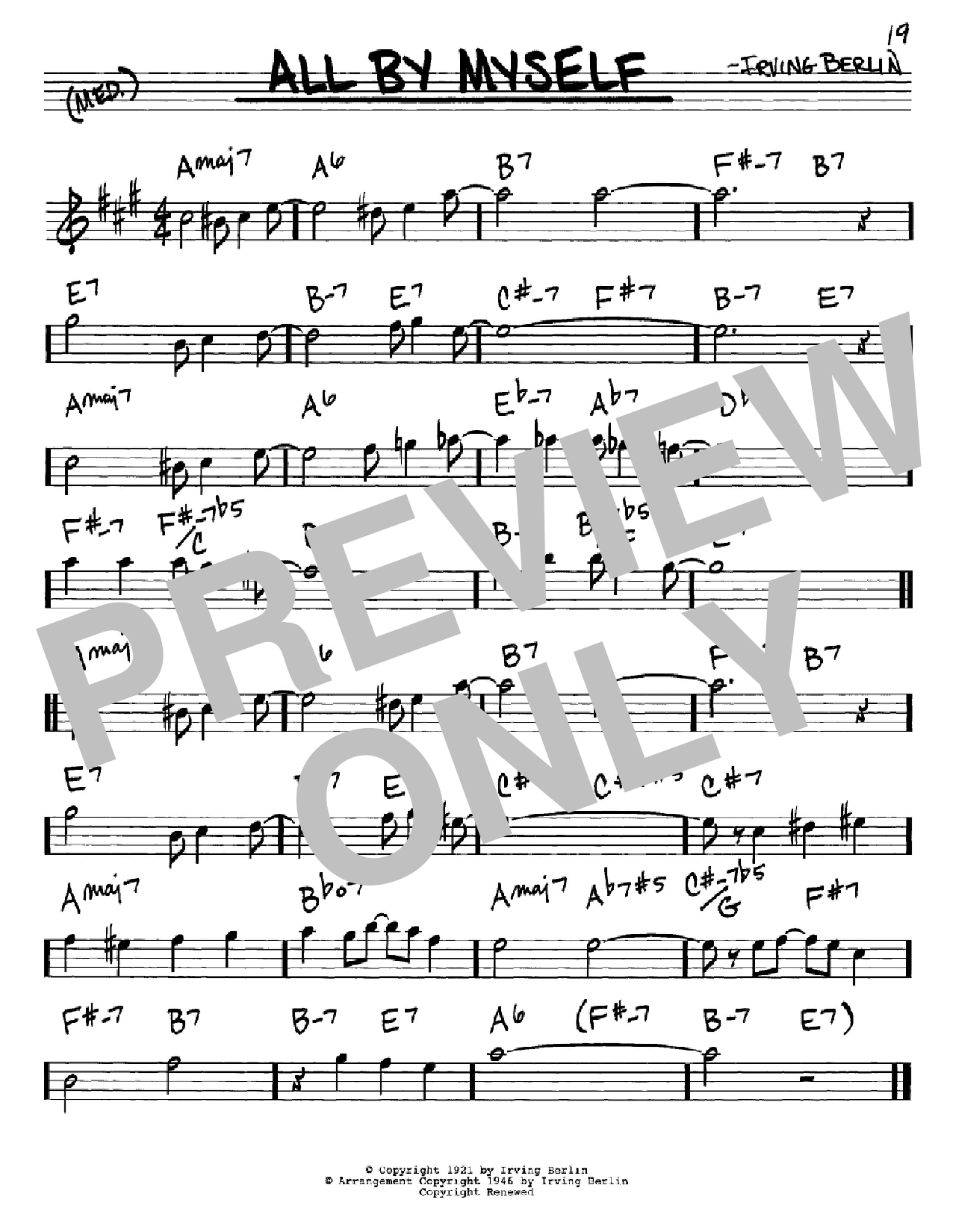 Produktbild zu:  All By Myself - Irving Berlin