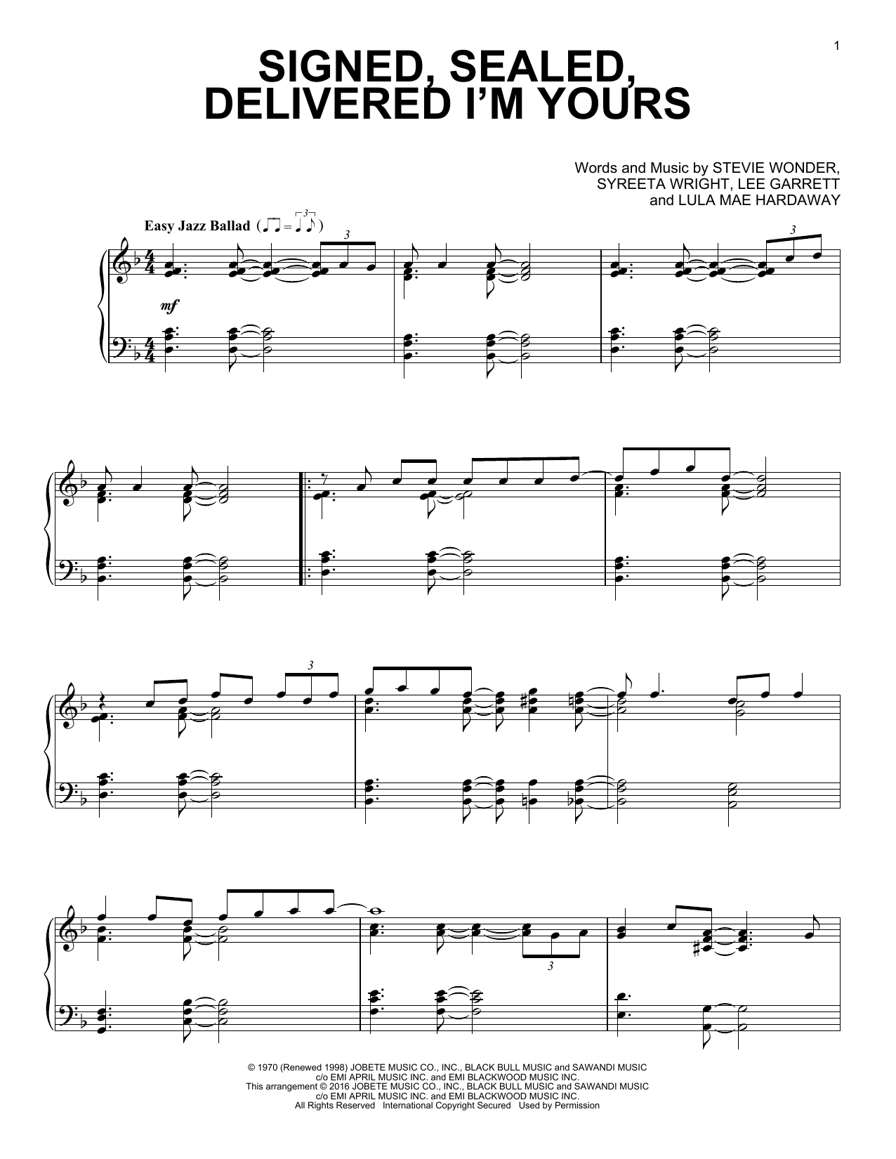 Produktbild zu: Signed, Sealed, Delivered I'm Yours [Jazz version]