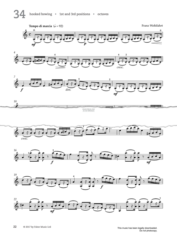 Produktgalerie: Seite 1 von 1 Study No.34 Tempo Di Marcia (from '80 Graded Studies For Violin Book One'), Franz Wohlfahrt, Violine