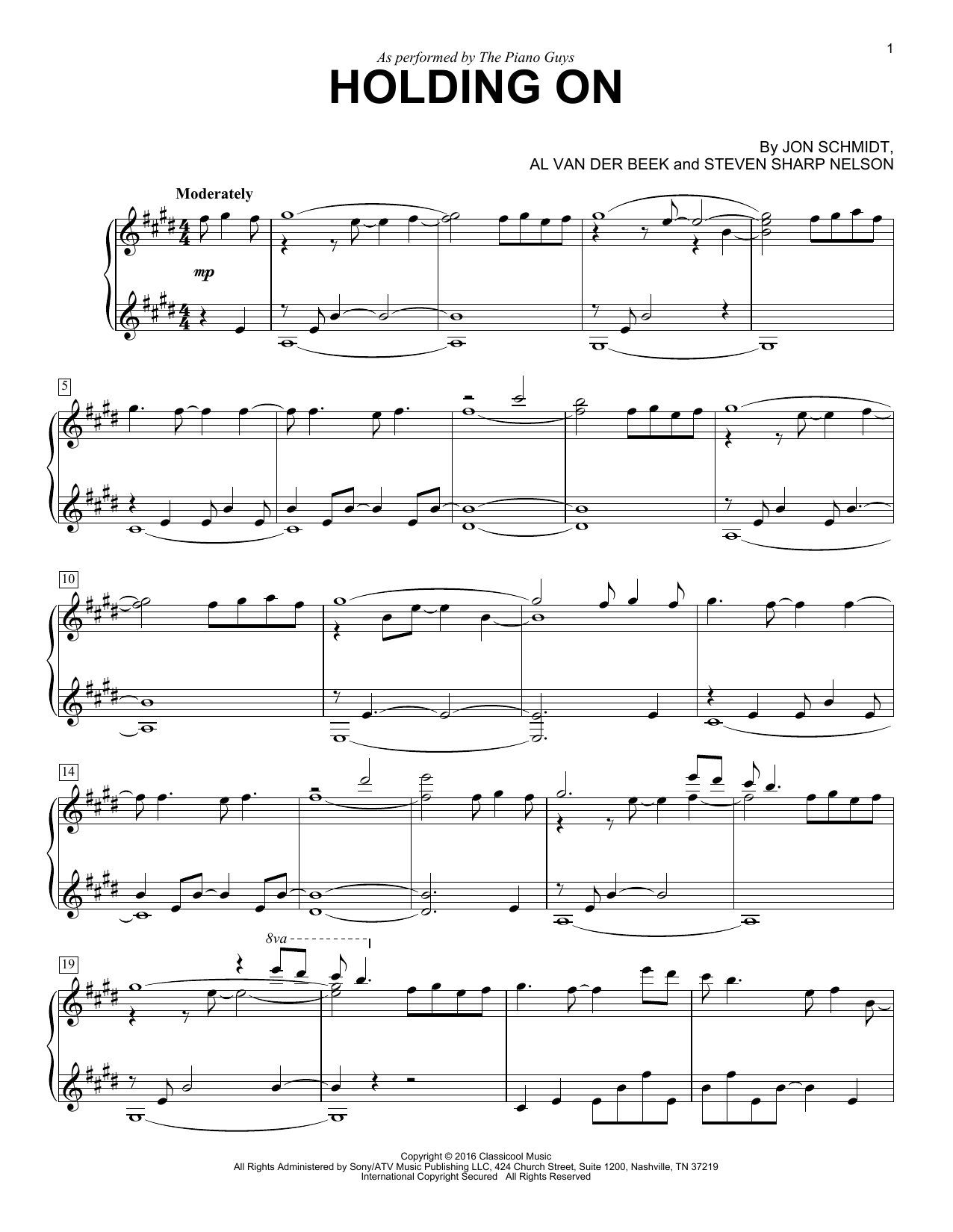 Product gallery: Page 1 of 1 Holding On, The Piano Guys