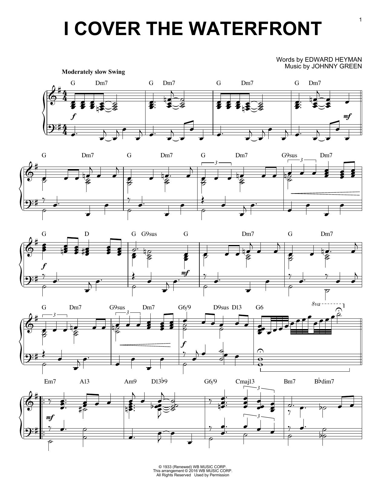 Product gallery: Page 1 of 1 I Cover The Waterfront (arr. Brent Edstrom), Edward Heyman