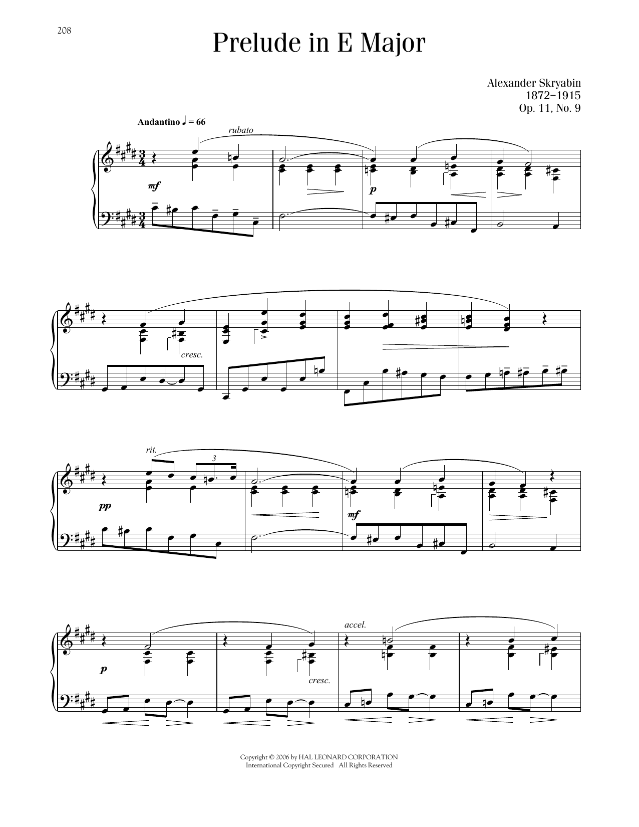 Produktbild zu: Prelude, Op. 11, No. 9