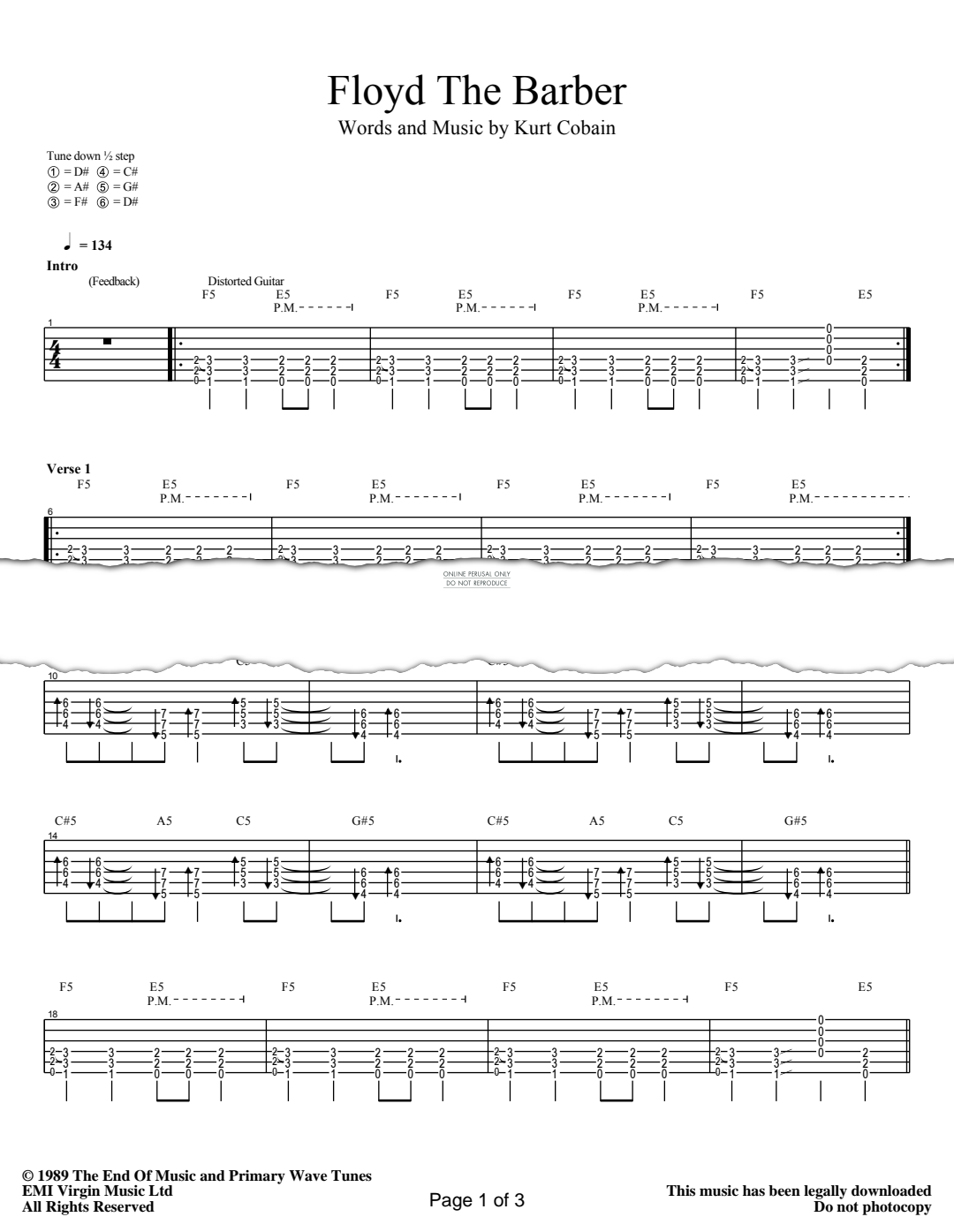 Product gallery: Page 1 of 1 Floyd The Barber, Nirvana