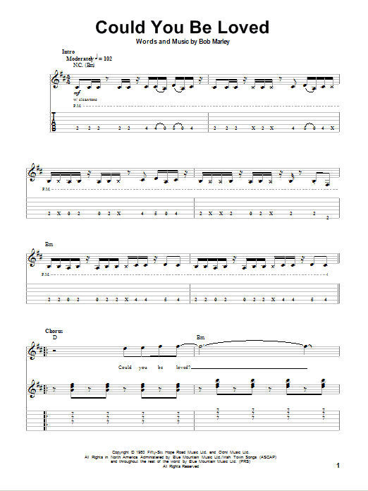 Produktgalerie: Seite 1 von 1 Could You Be Loved, Bob Marley, Gitarre