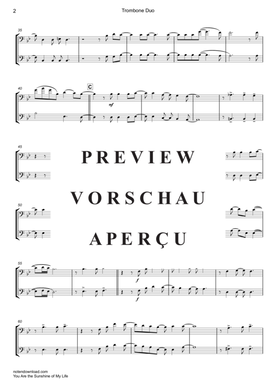 Product gallery: Page 3 of 8 You Are the Sunshine of My Life , Wonder, Stevie, (Trombone duet)