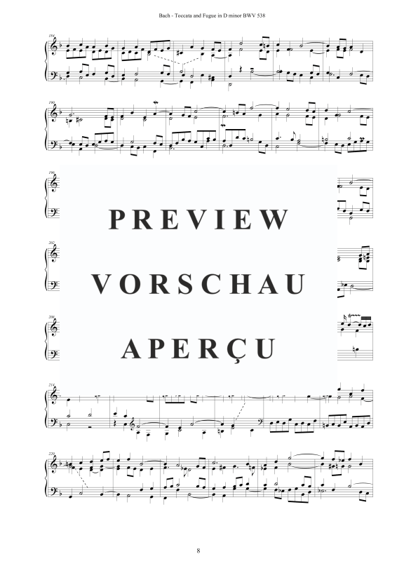 Product gallery: Page 9 of 11 Toccata and Fugue in D minor (Dorian) BWV 538, , Harpsichord/Solo Piano