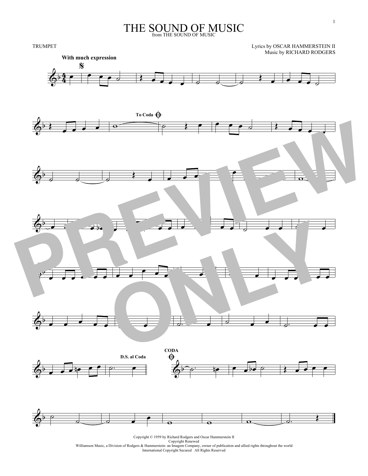 Produktgalerie: Seite 1 von 1 The Sound Of Music, Rodgers & Hammerstein, Trompete