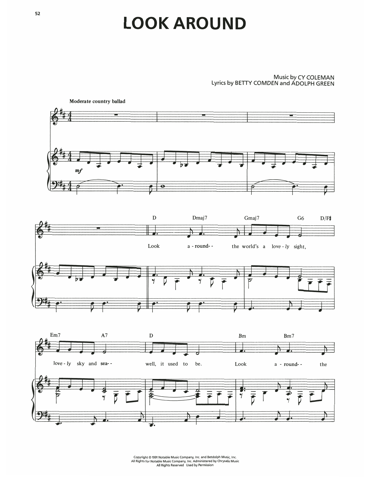 Produktgalerie: Seite 1 von 1 Look Around (from The Will Rogers Follies), Cy Coleman, Gesang, Klavier