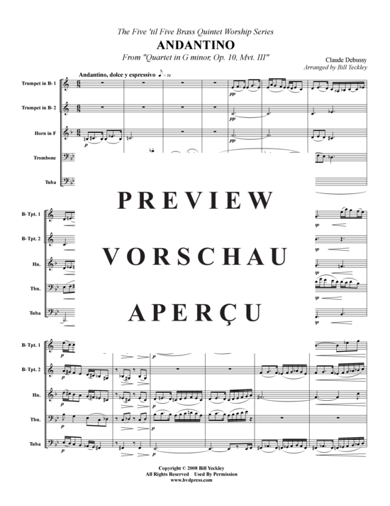 Produktgalerie: Seite 2 von 5 Andantino, 3.Satz , , (Blechbläserquintett)