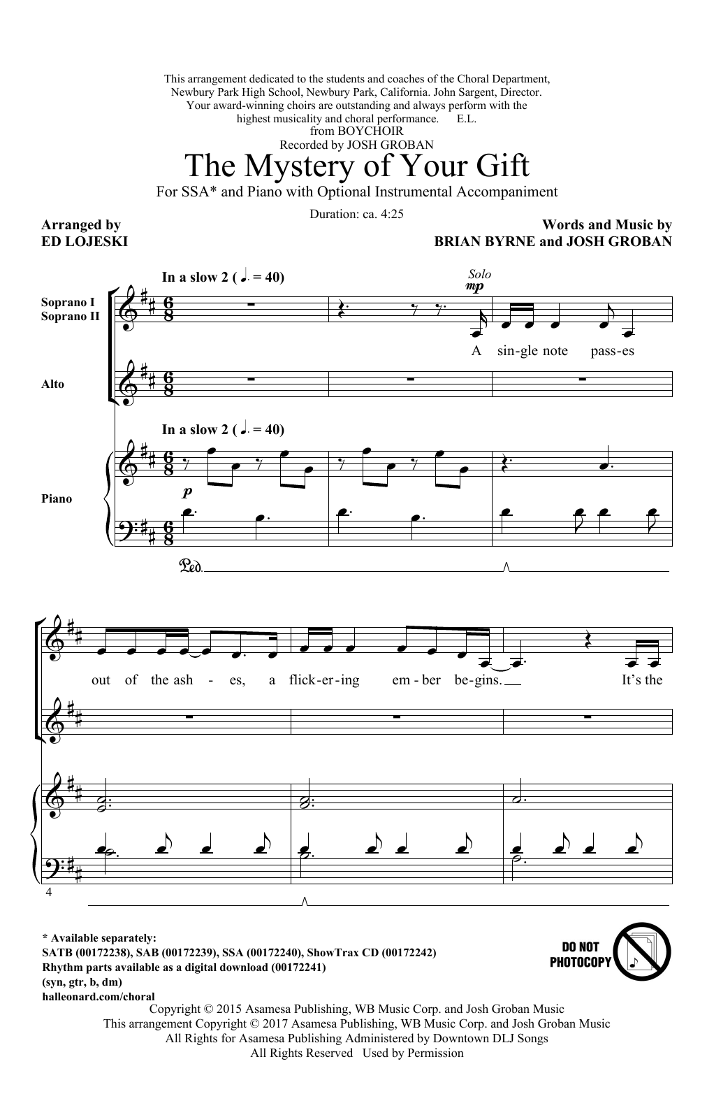 Produktgalerie: Seite 1 von 1 The Mystery Of Your Gift, Ed Lojeski, Chor