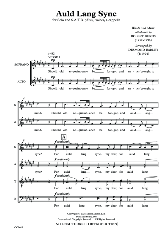 Produktgalerie: Seite 1 von 11 Auld Lang Syne, , Sopran Solo und Gemischter Chor