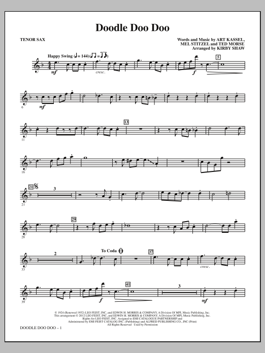 Produktgalerie: Seite 1 von 1 Doodle Doo Doo - Bb Tenor Saxophone, Kirby Shaw, Chor