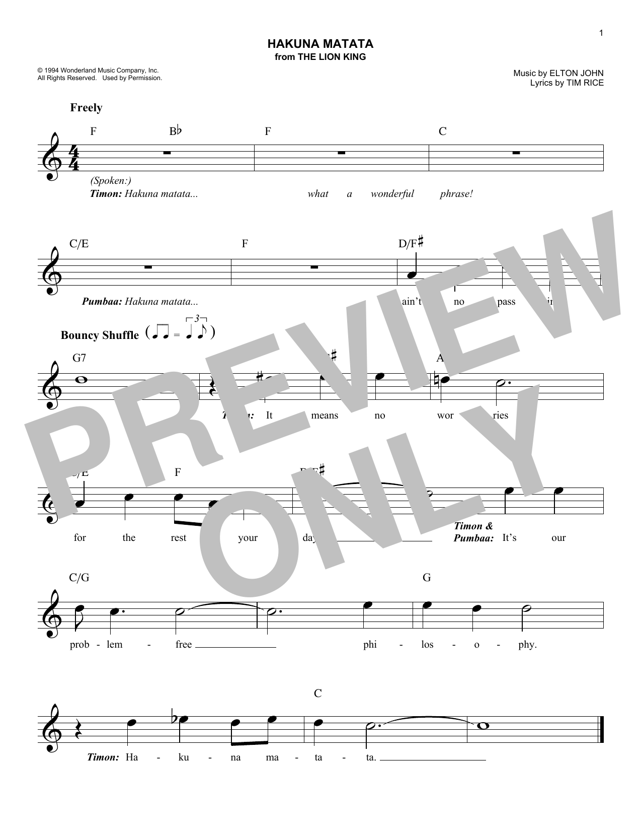 Produktbild zu: Hakuna Matata (from The Lion King)