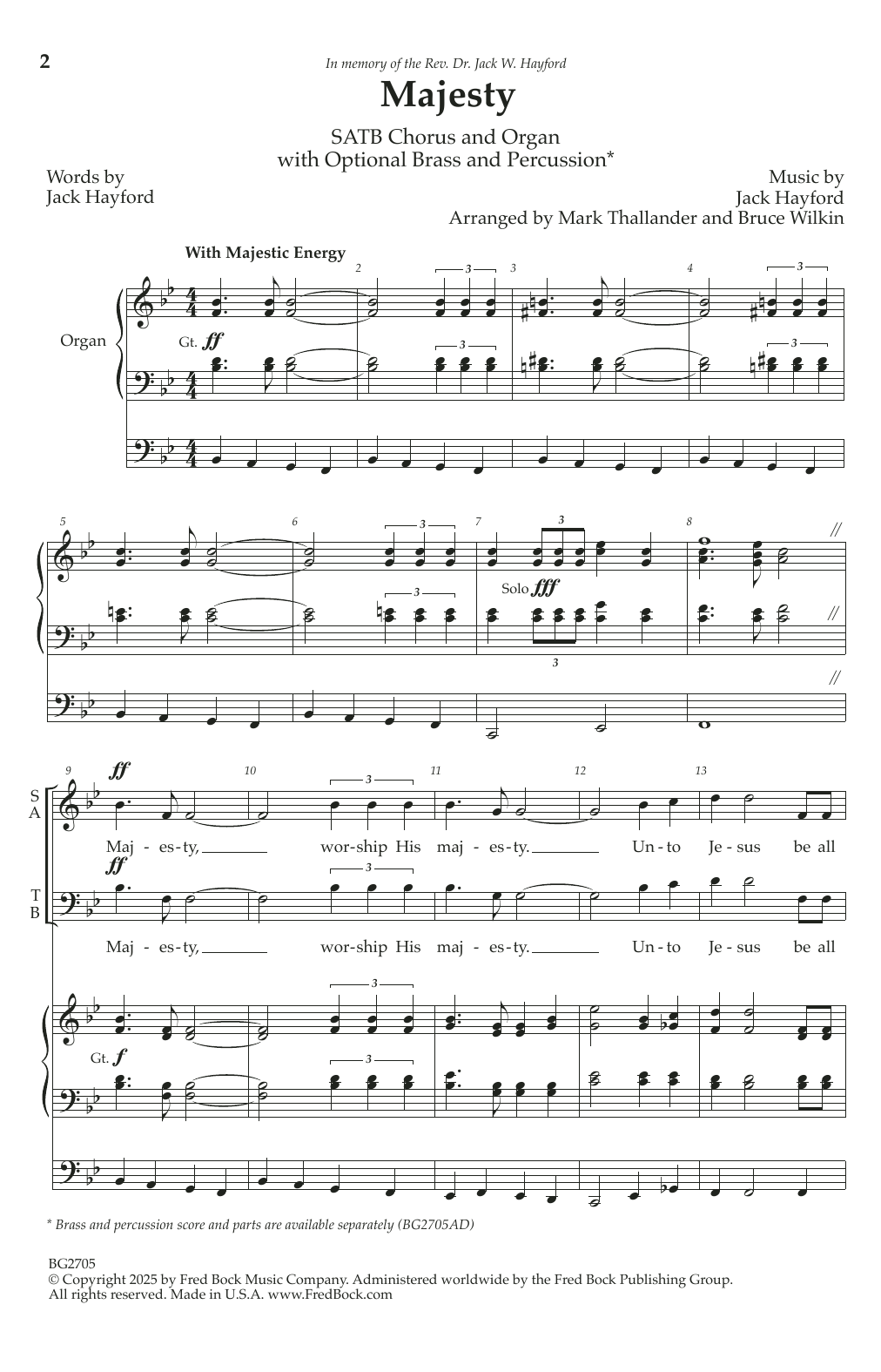 Produktbild zu: Majesty (arr. Mark Thallander and Bruce Wilkin)