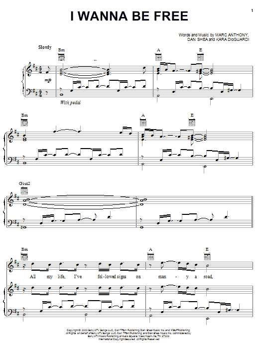 Produktgalerie: Seite 1 von 1 I Wanna Be Free, Marc Anthony, Gesang, Gitarre, Klavier