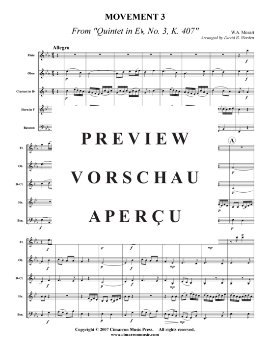 Produktgalerie: Seite 2 von 18 Quintet in Es, Nr. 3 , , (Holzbläser-Quintett)