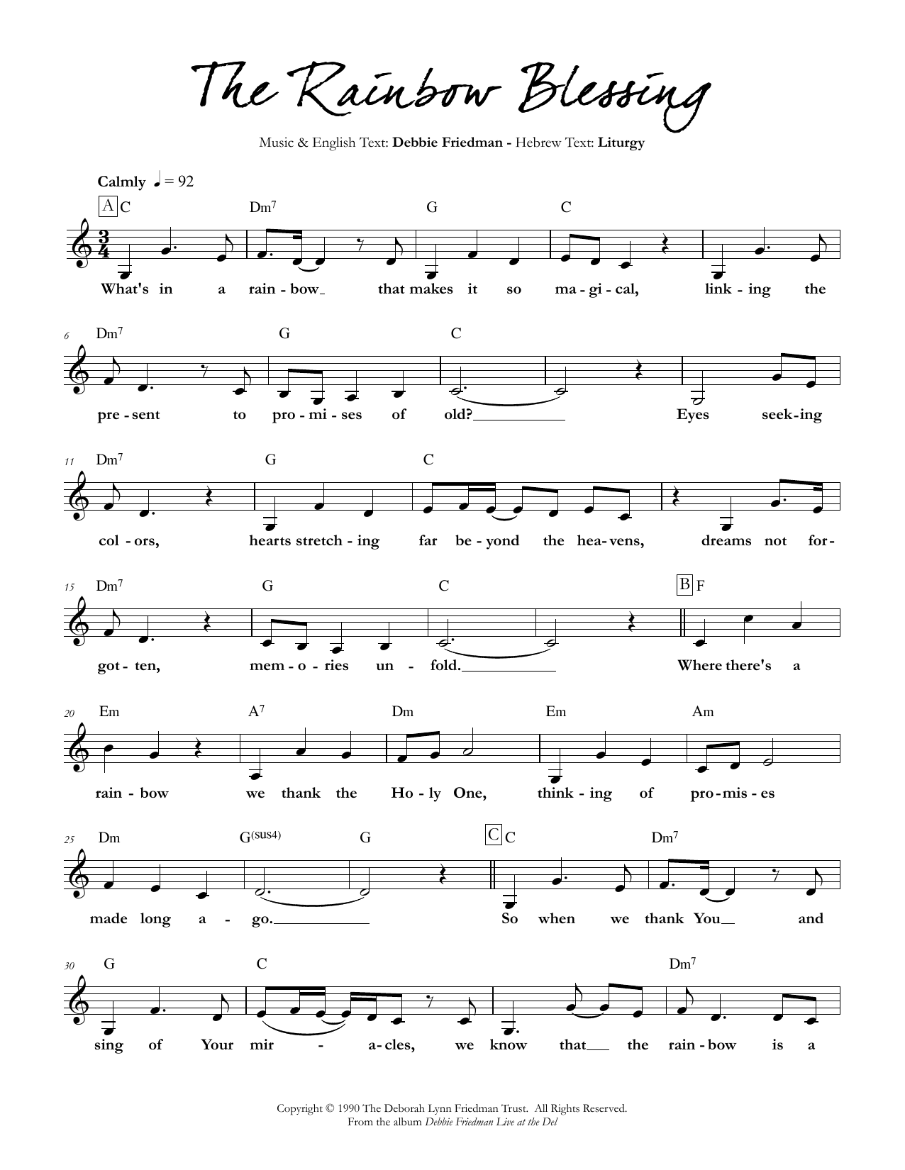 Product gallery: Page 1 of 1 The Rainbow Blessing, Debbie Friedman
