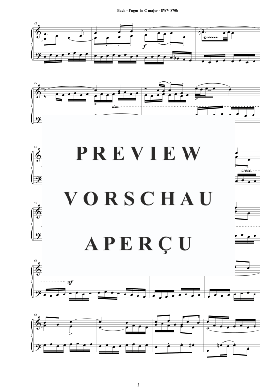 Produktgalerie: Seite 4 von 5 Fuge in C-Dur BWV 870b, , Klavier Solo