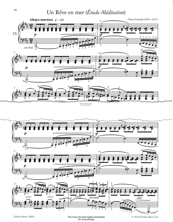 Produktgalerie: Seite 1 von 1 Un Rêve en mer (Étude-Méditation), Teresa Carreño, Klavier