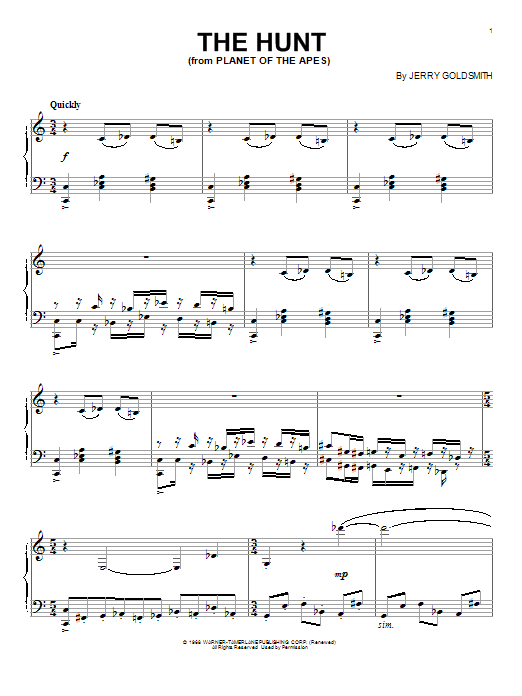 Product gallery: Page 1 of 1 The Hunt (from "Planet Of The Apes"), Jerry Goldsmith