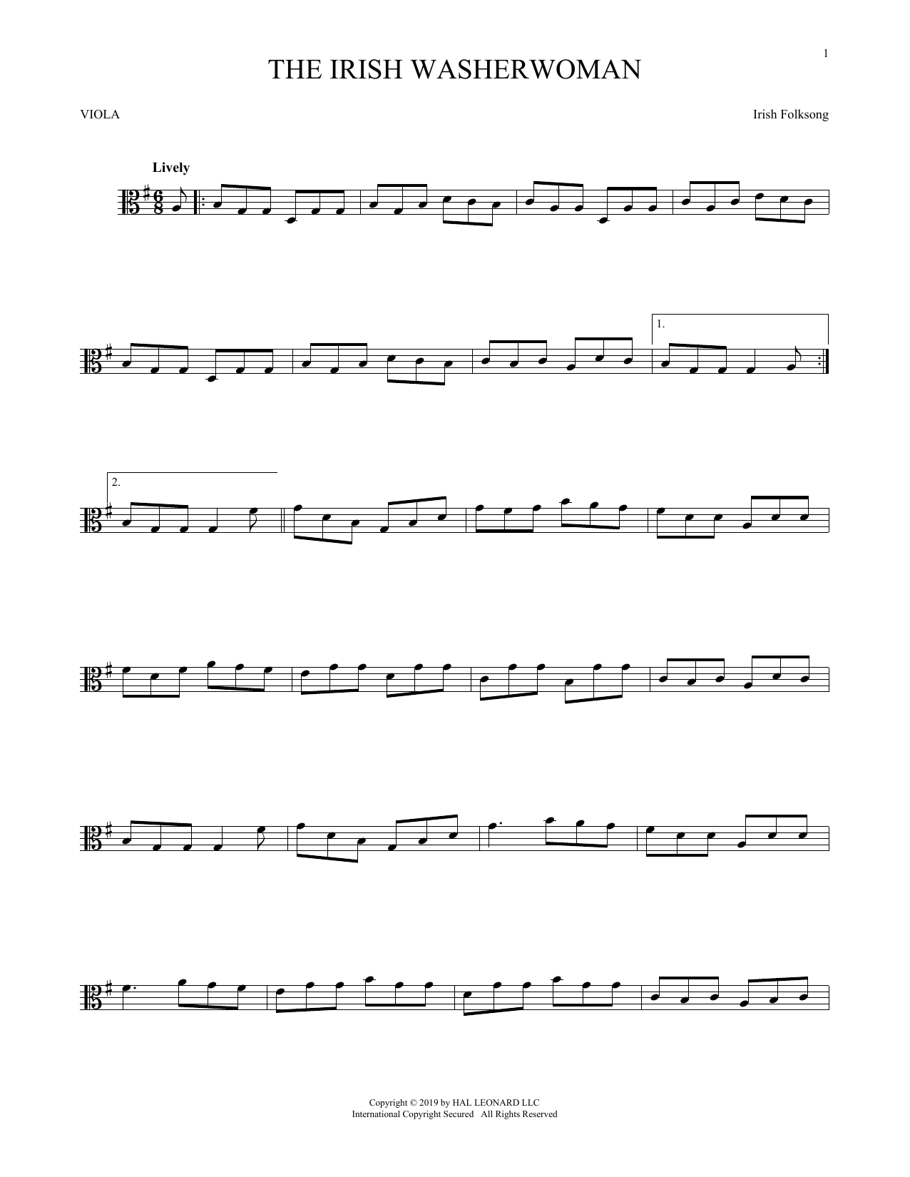 Product gallery: Page 1 of 1 The Irish Washerwoman, Irish Folksong