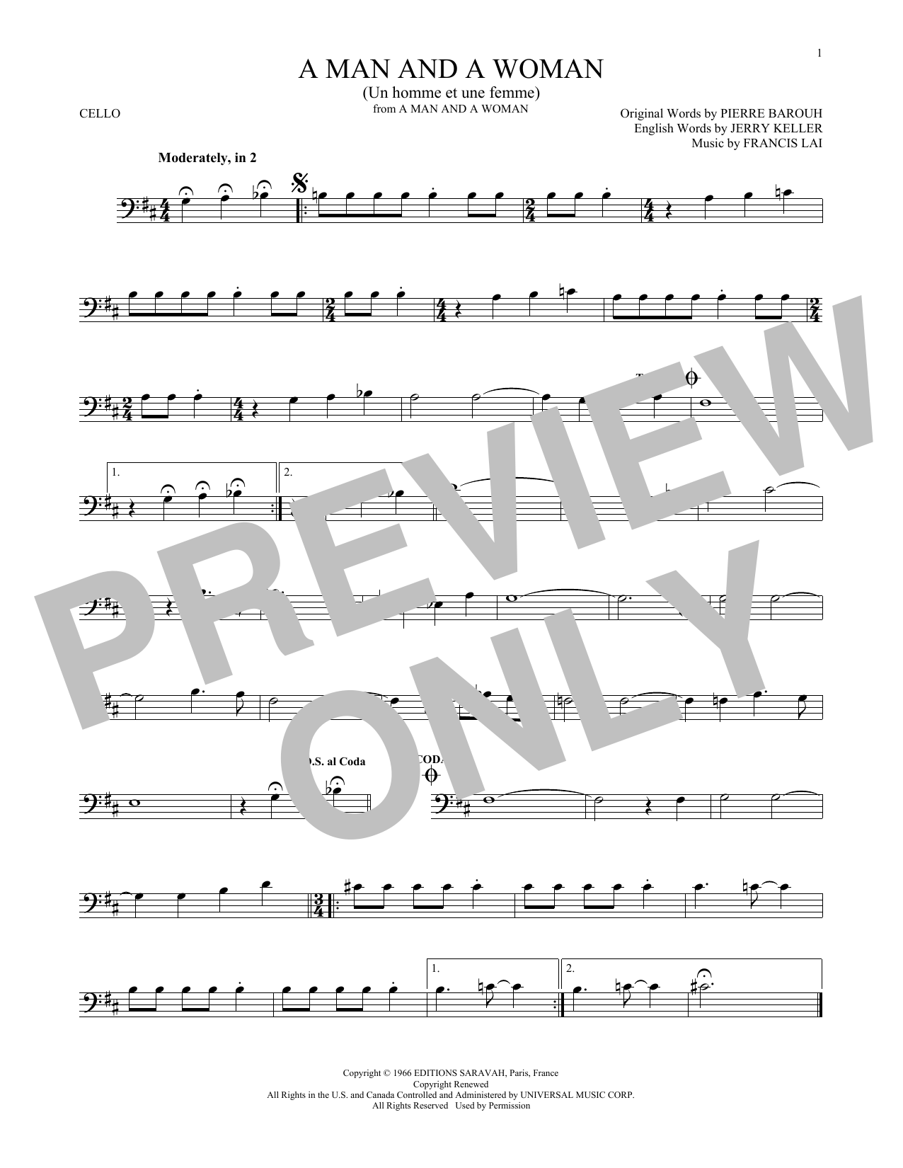 Produktgalerie: Seite 1 von 1 A Man And A Woman (Un Homme Et Une Femme), Herbie Mann and Tamiko Jones, Violoncello