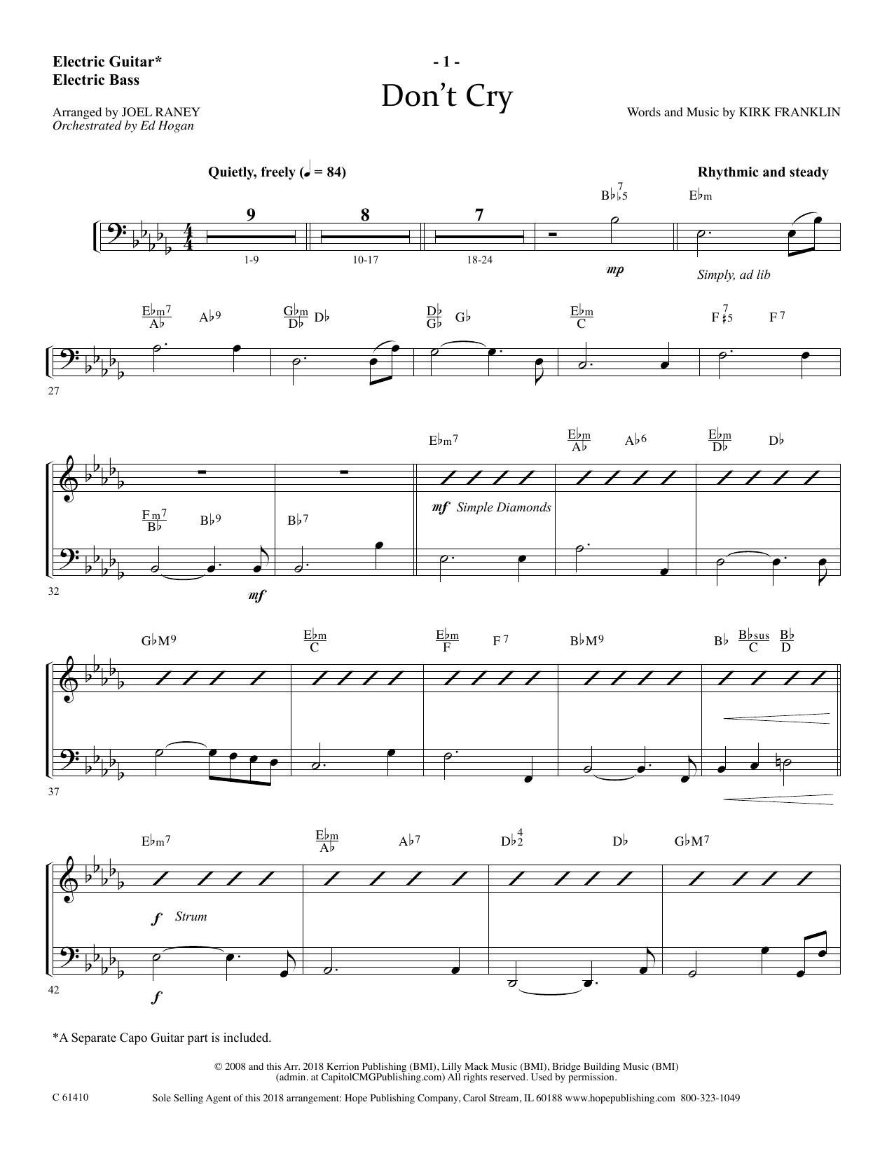Produktbild zu: Don't Cry - Electric Guitar/Electric Bass