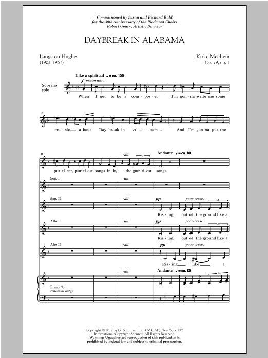 Produktgalerie: Seite 1 von 1 Daybreak In Alabama, Kirke Mechem, Chor