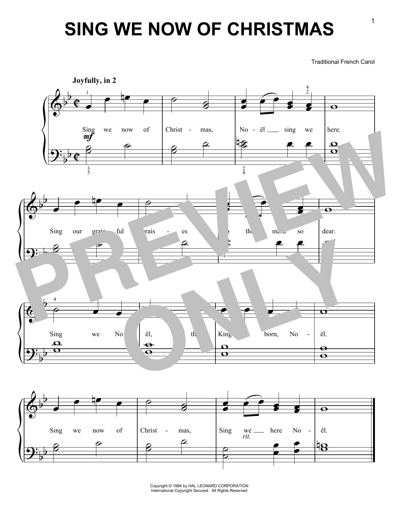 Product gallery: Page 1 of 1 Sing We Now Of Christmas, Traditional French Carol