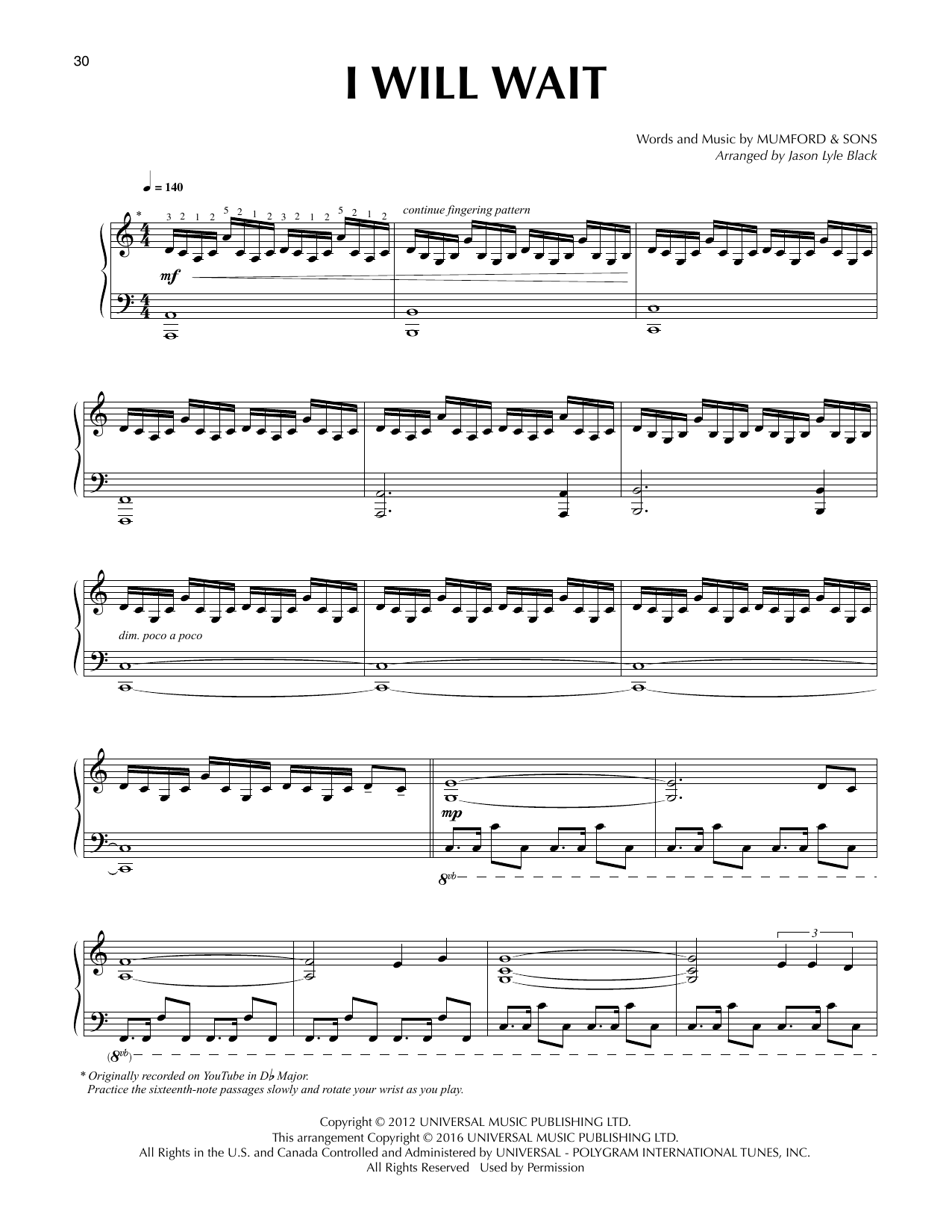 Product gallery: Page 1 of 1 I Will Wait (arr. Jason Lyle Black), Mumford & Sons