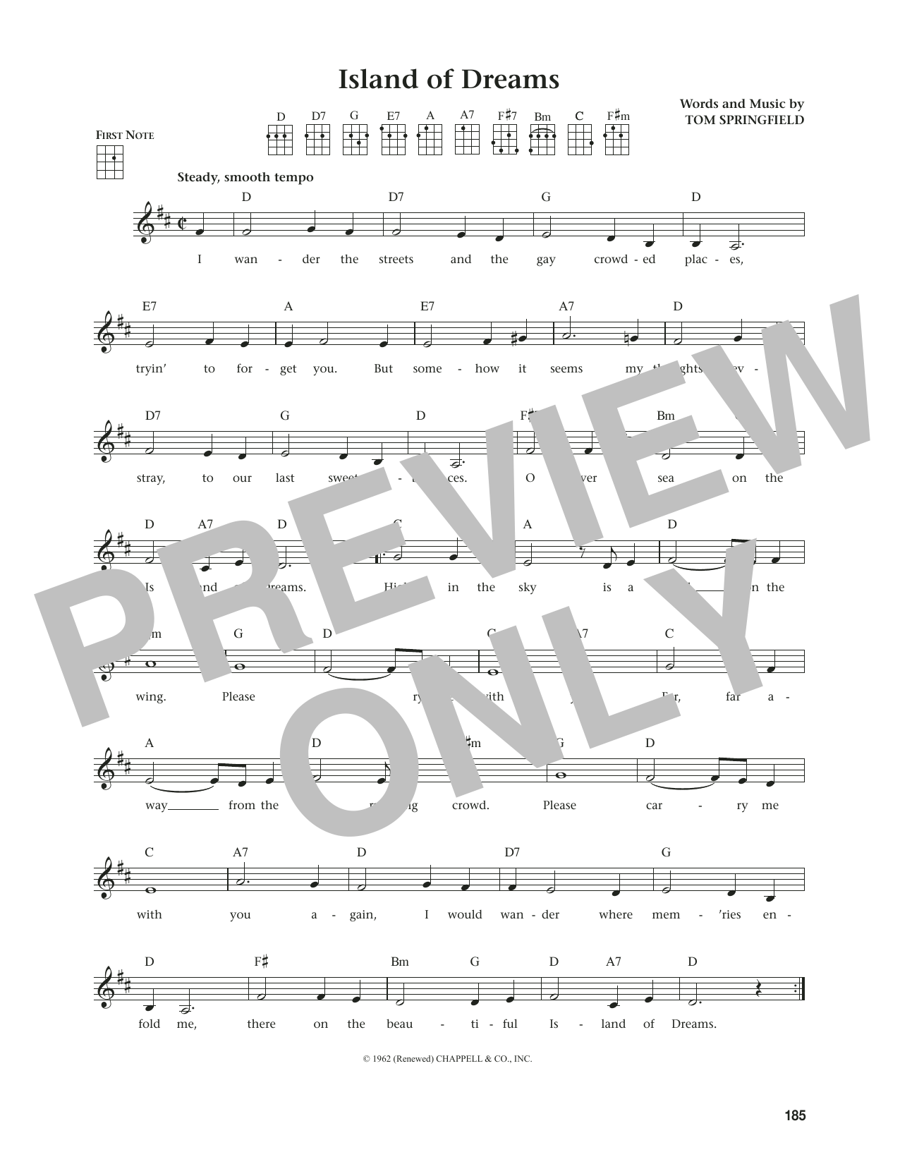 Product gallery: Page 1 of 1 Island Of Dreams (from The Daily Ukulele) (arr. Jim Beloff), The Springfields