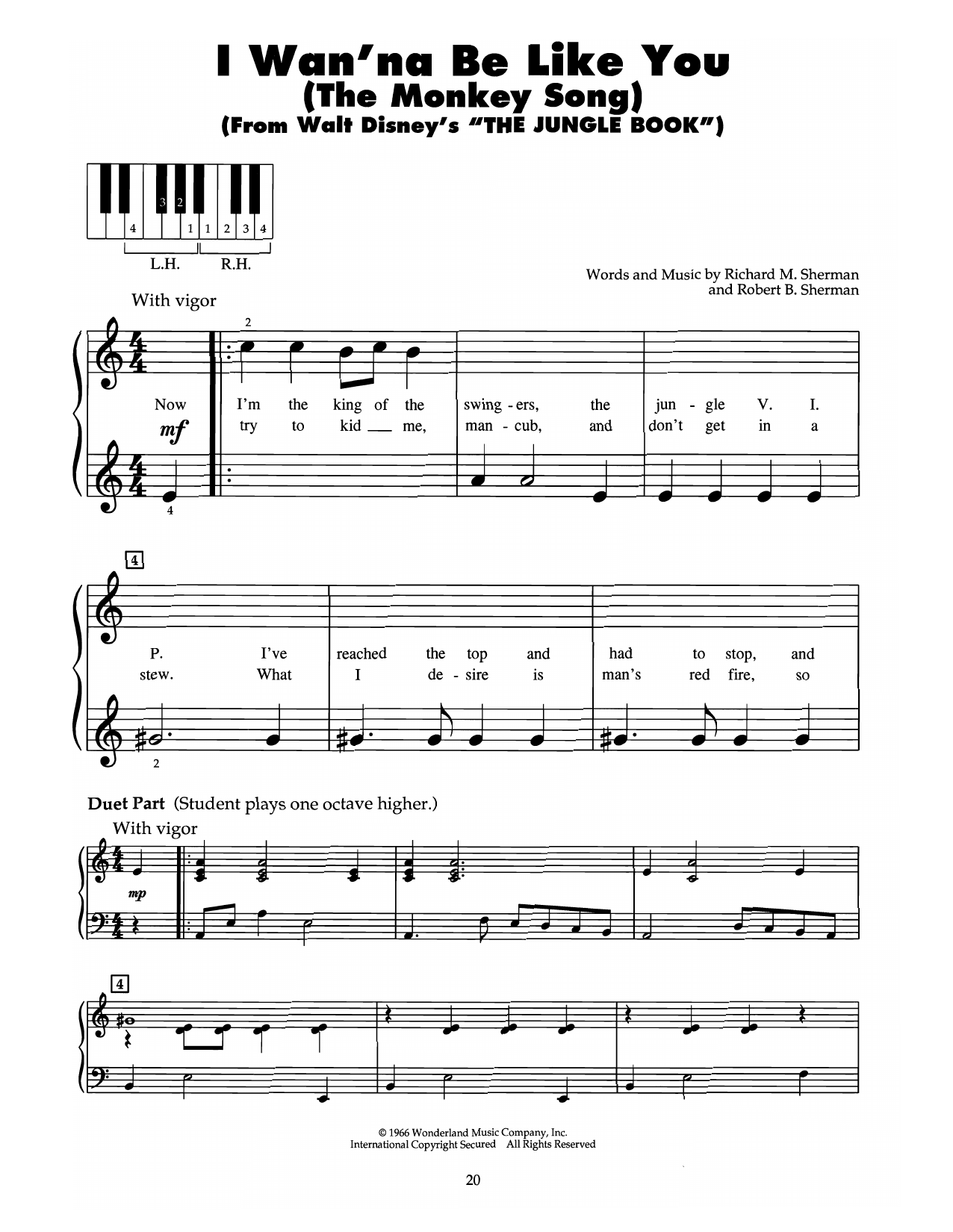 Product gallery: Page 1 of 1 I Wan'na Be Like You (The Monkey Song) (from The Jungle Book), Sherman Brothers